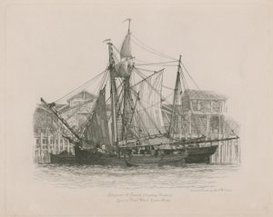 Goélette et smack au Fresh Wharf - Edward William Cooke