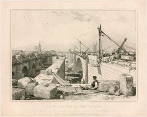 Les vieux et nouveaux ponts de Londres, 1830 - Edward William Cooke