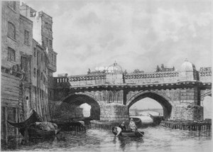 Le bout de Southwark du vieux pont de Londres, 1831, 1912