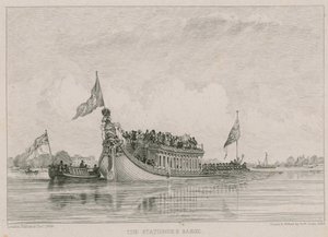La barge du papetier, rivière Thames, Londres - Edward William Cooke