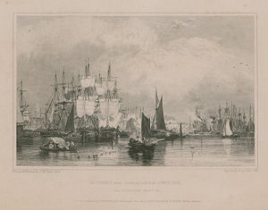 La Tamise près de Limehouse : Lower Pool - Edward William Cooke