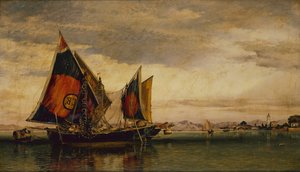 La lagune de Venise avec des bateaux de pêche