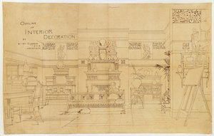 Esquisse de décoration intérieure - Edward William Godwin
