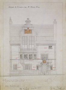 Dessin de travail pour Maison et Studio pour F. Miles Esq, Tite Street, Chelsea, 1878-79 - Edward William Godwin