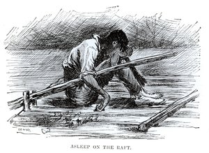 Endormi sur le radeau, illustration des 