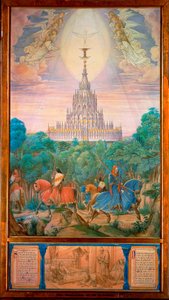 Le Temple du Saint Graal (aquarelle) - Edward von Steinle