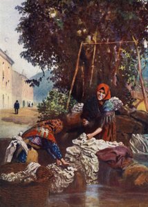 Corse : Femme lavant du linge