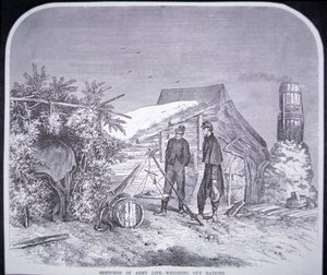 Esquisses de la vie militaire - Pesée des rations, de 