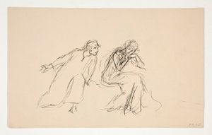 Angelo et Isabella (étude pour .1104) - Acte II, Scène IV, Mesure pour Mesure - Edwin Austin Abbey