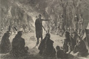 Autour du feu du conseil, le discours du jeune brave, Harper