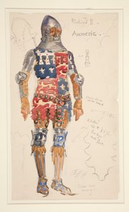 Aumerle (armé), croquis de costume pour Henry Irving - Edwin Austin Abbey