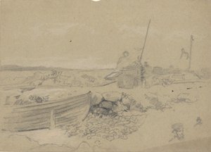 Scène de plage avec doris