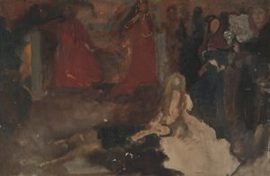 Étude de composition, pour La Scène de la pièce dans Hamlet, Acte III, Scène II