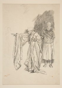 Première étude pour le roi - Acte II, Scène III, Tous - Edwin Austin Abbey