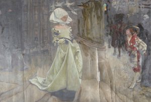 Étude de figure, possiblement pour Margaret et Faust - Edwin Austin Abbey