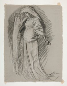 Étude de figure pour le Château des Demoiselles, de La Quête du Saint Graal (une série de quinze peintures pour la Bibliothèque publique de Boston, achevée en 1901) - Edwin Austin Abbey