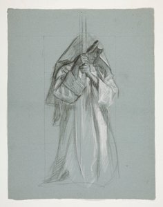 Étude de figure pour Sir Lancelot et Sir Bors équipant Galahad de ses éperons, de La Quête du Saint Graal (deuxième d