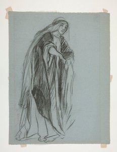 Étude de figure pour le Château des Demoiselles, de La Quête du Saint Graal - Edwin Austin Abbey