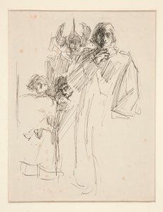 Galahad au château, étude pour La Quête du Saint Graal (série de quinze peintures pour la bibliothèque publique de Boston, achevée en 1901) - Edwin Austin Abbey
