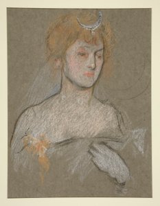 Tête et épaules de femme, portrait du couronnement d