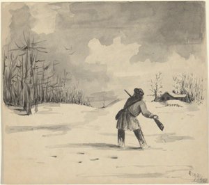 Chasseur dans la neige