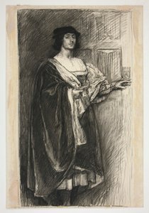 Homme en costume de la Renaissance - (illustration non identifiée pour une pièce de Shakespeare ?) - Edwin Austin Abbey