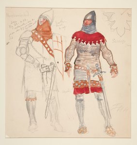 Hommes de Northumberland, croquis de costume pour Henry Irving - Edwin Austin Abbey
