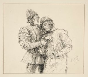Orlando et Adam, illustration pour Acte II, Scène iv, Comme il vous plaira - Edwin Austin Abbey