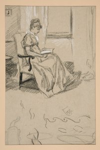 Portrait de Mme Abbey, lisant - Edwin Austin Abbey