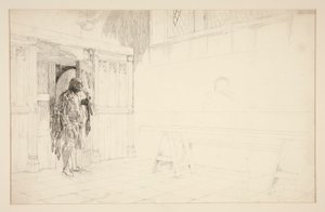 Esquisse préliminaire pour Les Joyeuses Commères de Windsor - Edwin Austin Abbey
