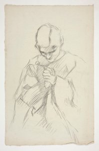 Figure en robe, priant : étude pour la série murale La quête du Saint Graal à la bibliothèque publique de Boston - Edwin Austin Abbey