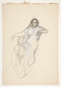 Dame assise, esquisse pour une pièce de Shakespeare non identifiée - Edwin Austin Abbey