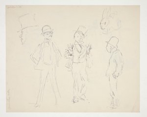 Feuille de croquis de figures - Edwin Austin Abbey