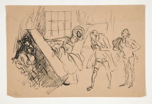 Esquisse pour School for Scandal, illustration pour Scribner