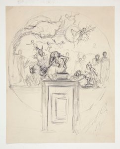 Esquisse pour une fresque sur un montant de porte - non identifié - Edwin Austin Abbey