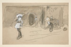 Esquisse pour une illustration de Sélections de la poésie de Robert Herrick (livre publié par Harper en 1882, précédemment publié dans Harper) - Edwin Austin Abbey