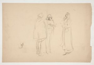 Esquisse de trois hommes, du Marchand de Venise - Edwin Austin Abbey