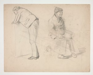 Esquisse de deux hommes - illustration non identifiée - Edwin Austin Abbey