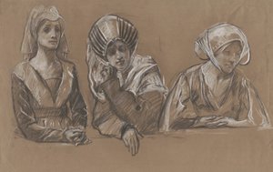 Études de 3 femmes pour la Bourse Royale - Edwin Austin Abbey