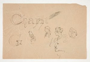 Études de têtes et de figures des deux côtés de la page
