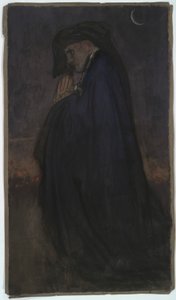 Étude. Homme en manteau bleu, clair de lune - Edwin Austin Abbey