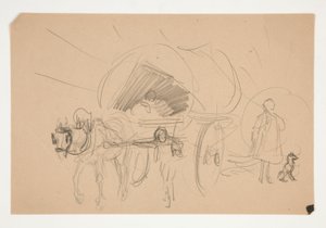 Étude pour illustration pour Oliver Goldsmith - Edwin Austin Abbey