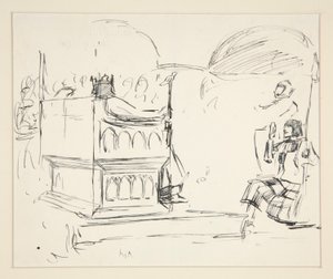 Étude pour La Quête du Saint Graal (série de quinze peintures pour la bibliothèque publique de Boston, achevée en 1901) - Edwin Austin Abbey