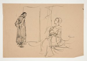 Étude pour La Lettre écarlate - Edwin Austin Abbey