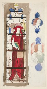 Étude pour une fenêtre en vitrail non identifiée représentant un cardinal (?) - Edwin Austin Abbey