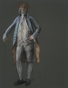 Étude pour figure de Benjamin Franklin dans - Edwin Austin Abbey