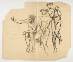 Étude pour la forge de Vulcain; Trois mineurs-acieristes - Edwin Austin Abbey