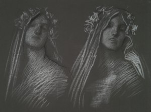 Étude pour la tête de Blanchefleur - Edwin Austin Abbey