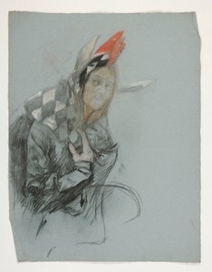 Étude de bouffon (inutilisée), pour la Quête du Saint Graal (une série de quinze peintures pour la Bibliothèque publique de Boston, achevée en 1901) - Edwin Austin Abbey