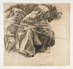 Étude du Roi Pêcheur, de La Quête du Saint Graal (une série de quinze peintures pour la Bibliothèque publique de Boston, achevée en 1901) - Edwin Austin Abbey